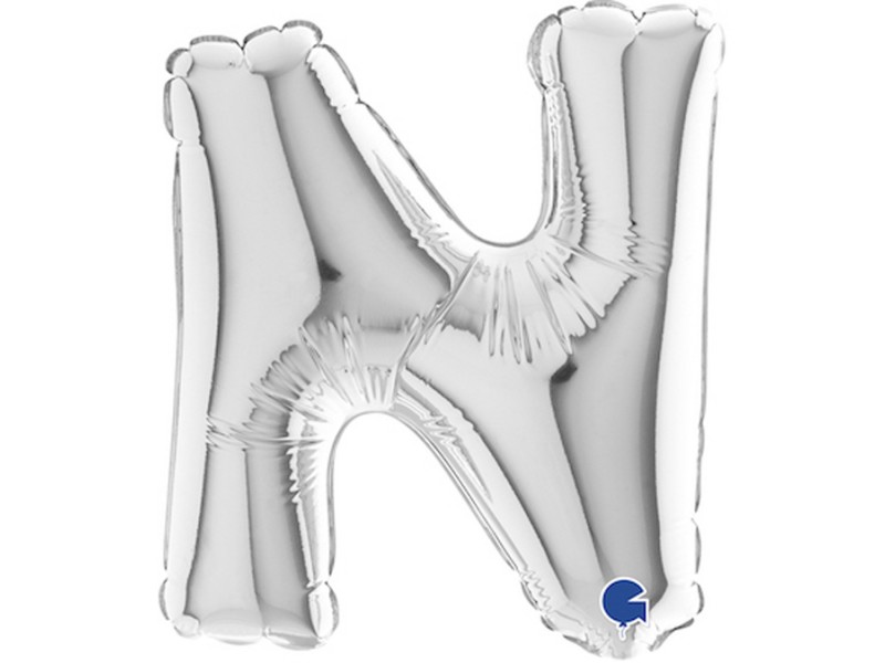 PALLONE LETTERA MINI "N" ARGENTO CM.18 - L'Officina delle feste