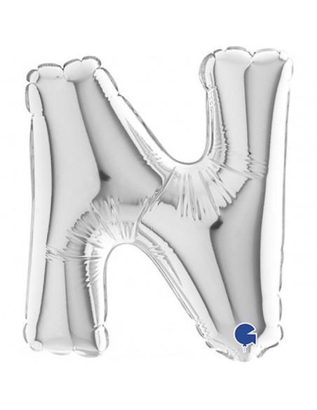 PALLONE LETTERA MINI "N" ARGENTO CM.18 - L'Officina delle feste