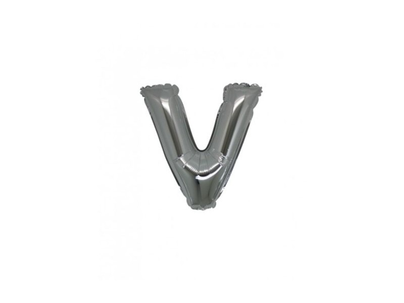 PALLONE LETTERA MINI "V" ARGENTO CM.18 - L'Officina delle feste