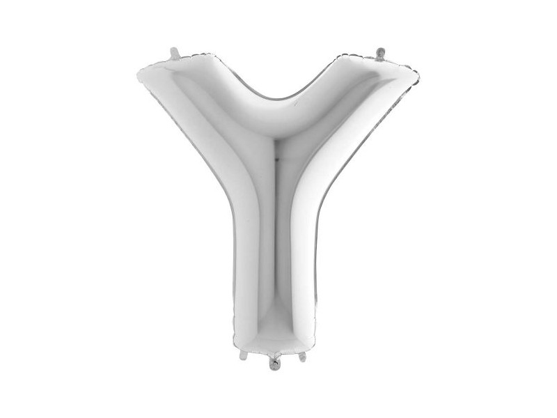 PALLONE LETTERA MINI "Y" ARGENTO CM.18 - L'Officina delle feste