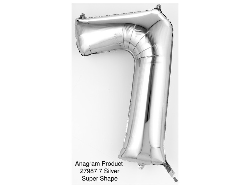 NUMERO MYLAR MEDIO SILVER 7 CM 40 1PZ - L'Officina delle feste