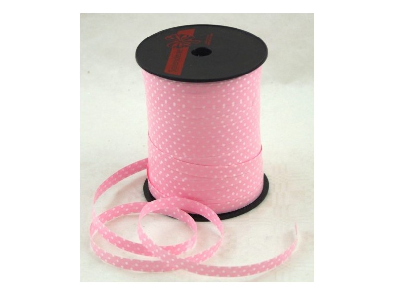 NASTRO ROSA CON POIS BIFACCIALE MM10X250M - L'Officina delle