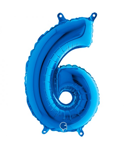 NUMERO MYLAR MEDIO BLU 6 CM. 35 - L'Officina delle feste