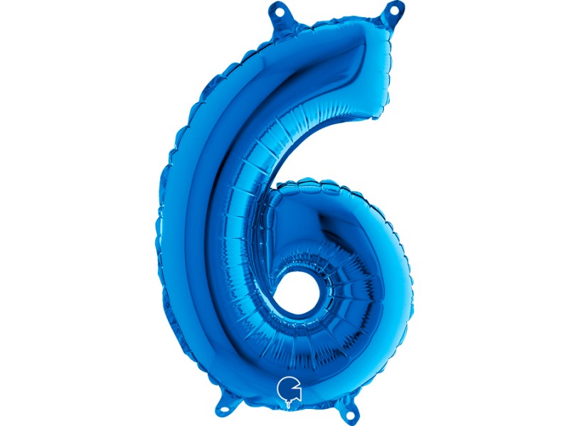 NUMERO MYLAR MEDIO BLU 6 CM. 35 - L'Officina delle feste