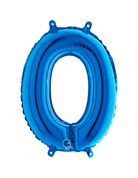 NUMERO MYLAR MEDIO BLU 0 CM. 35 - L'Officina delle feste