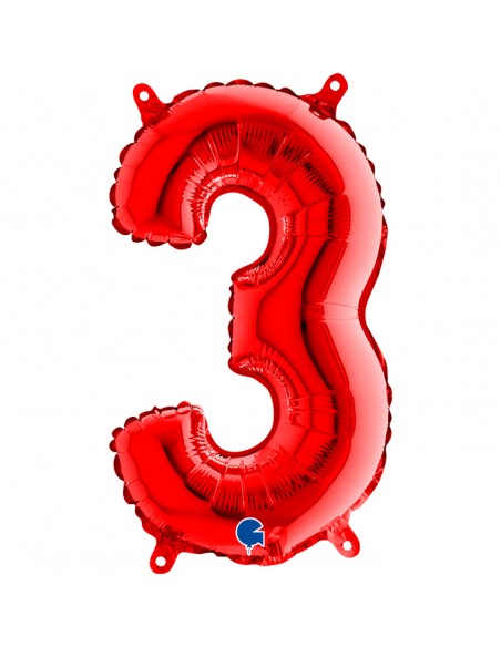 NUMERO MYLAR MEDIO ROSSO 3 CM. 35 - L'Officina delle feste
