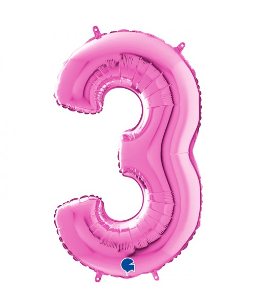 NUMERO MYLAR MEDIO FUXIA 3 CM. 35 - L'Officina delle feste