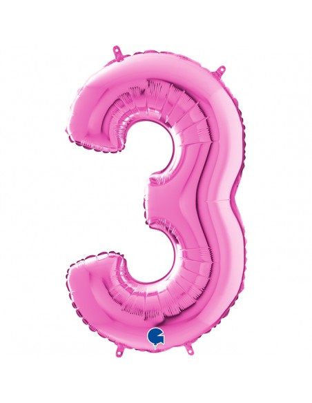 NUMERO MYLAR MEDIO FUXIA 3 CM. 35 - L'Officina delle feste