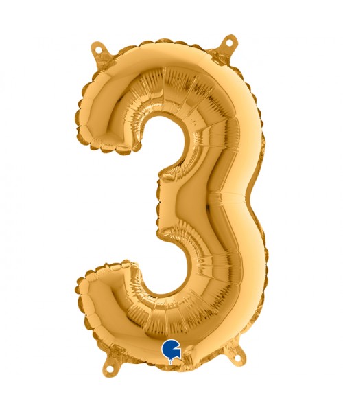 NUMERO MYLAR MEDIO ORO 3 CM. 35 - L'Officina delle feste
