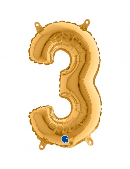 NUMERO MYLAR MEDIO ORO 3 CM. 35 - L'Officina delle feste