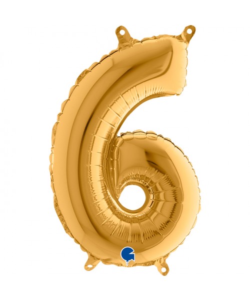 NUMERO MYLAR MEDIO ORO 6 CM. 35 - L'Officina delle feste