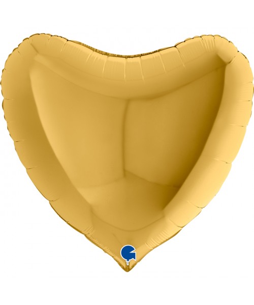 PALLONE CUORE MYLAR 36" ORO 91CM - L'Officina delle feste