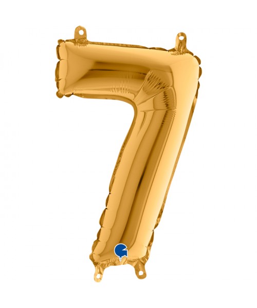 NUMERO MYLAR MEDIO ORO 7 CM. 35 - L'Officina delle feste