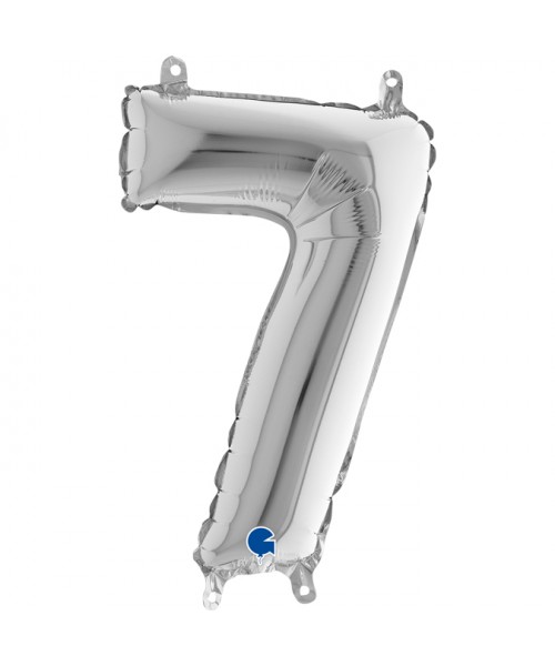 NUMERO MYLAR MEDIO SILVER 7 CM. 35 - L'Officina delle feste