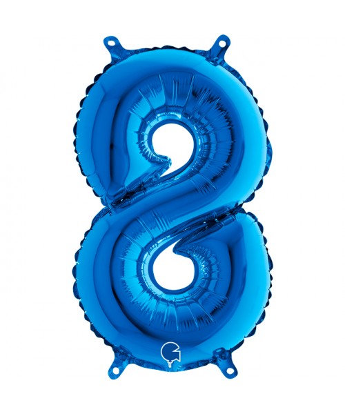 NUMERO MYLAR MEDIO BLU 8 CM. 35 - L'Officina delle feste