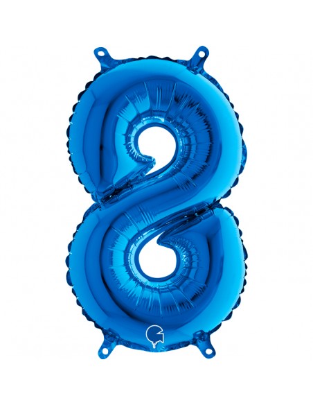 NUMERO MYLAR MEDIO BLU 8 CM. 35 - L'Officina delle feste