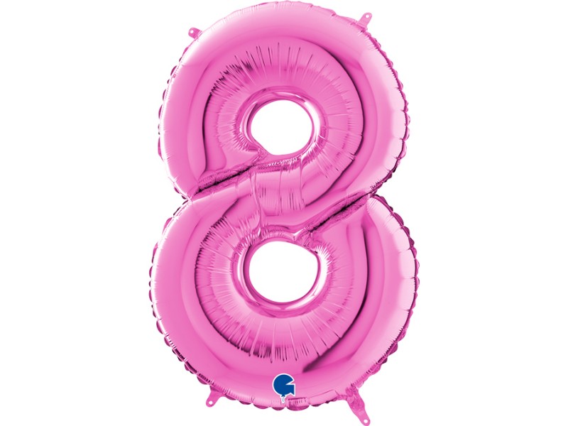 NUMERO MYLAR MEDIO FUXIA 8 CM. 35 - L'Officina delle feste