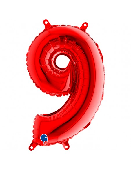 NUMERO MYLAR MEDIO ROSSO 9 CM. 35 - L'Officina delle feste