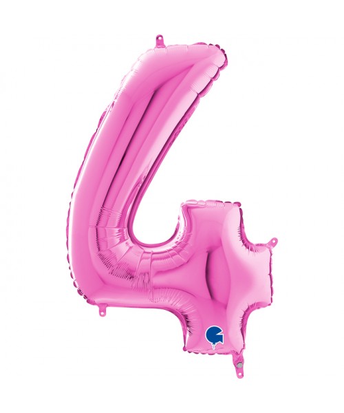 NUMERO MYLAR MEDIO FUXIA 4 35CM - L'Officina delle feste