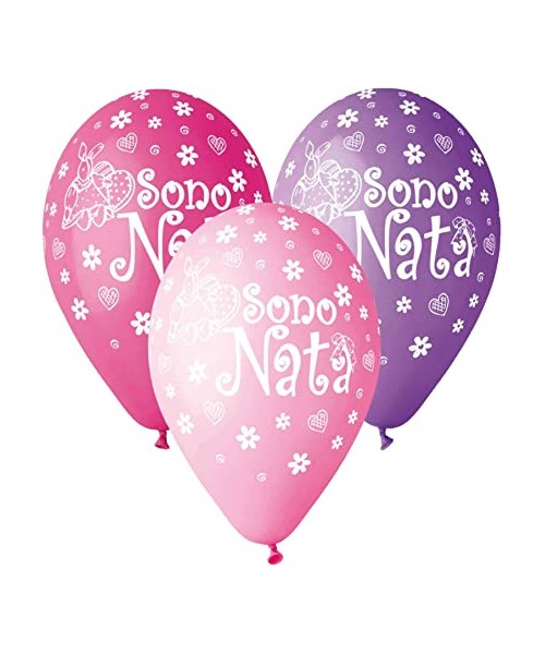 PALLONE LATTICE 12" STAMPA SONO NATA 50PZ - L'Officina delle