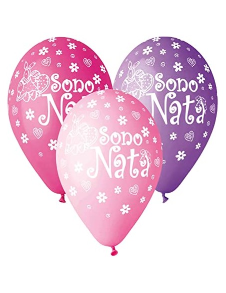 PALLONE LATTICE 12" STAMPA SONO NATA 50PZ - L'Officina delle