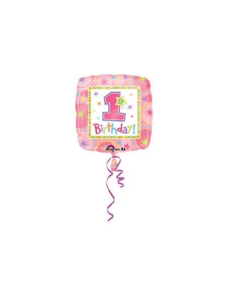 PALLONE 18" FIRST BIRTHDAY ROSA - L'Officina delle feste