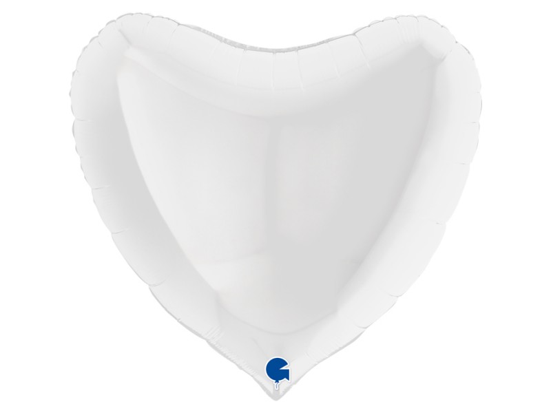 PALLONE CUORE MYLAR 36" BIANCO 91CM - L'Officina delle feste