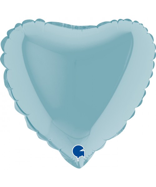 PALLONE CUORE MYLAR 9" CELESTE - L'Officina delle feste