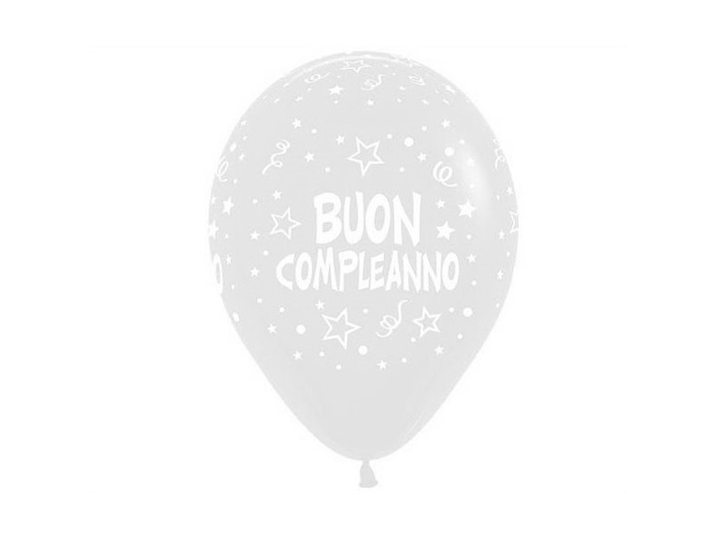 PALLONE LATTICE 12" BUON COMPLEANNO TRASP. 30CM 100PZ -