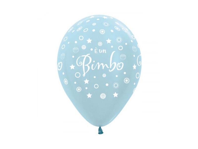 PALLONE LATTICE CELESTE PERL. E' UN BIMBO 12" 100PZ -