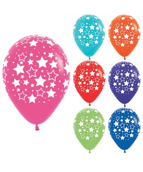 PALLONE LATTICE STELLE ASS. 12" 100PZ - L'Officina delle feste