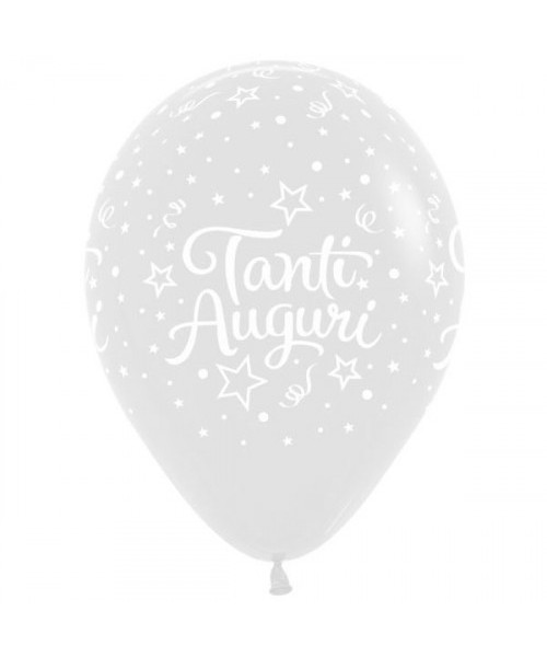 PALLONE LATTICE T. AUGURI TRASP. 12" 100PZ - L'Officina delle