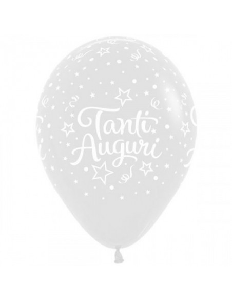 PALLONE LATTICE T. AUGURI TRASP. 12" 100PZ - L'Officina delle