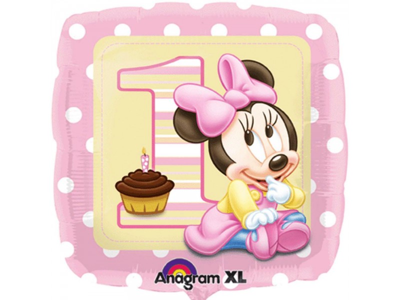 PALLONE MYLAR 18" 45CM BABY MINNIE 1° COMPLEANNO - L'Officina