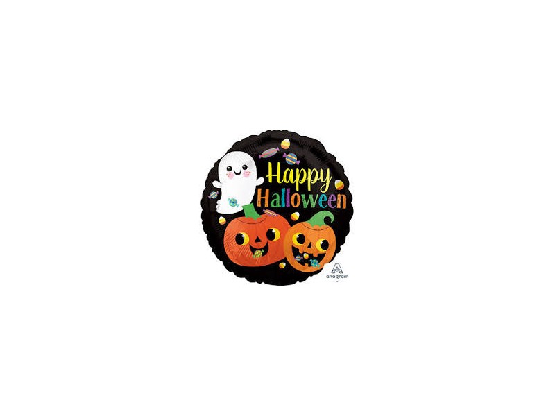 PALLONE MYLAR 18" HAPPY GOST & PUMPKINS 45CM - L'Officina delle