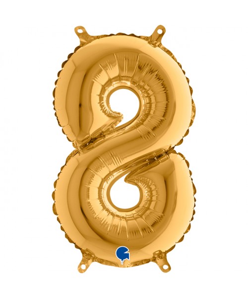 NUMERO MYLAR MEDIO ORO 8 CM. 35 - L'Officina delle feste