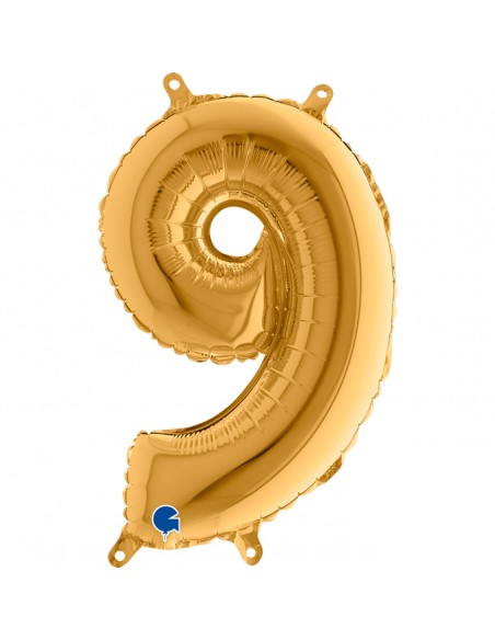 NUMERO MYLAR MEDIO ORO 9 CM. 35 - L'Officina delle feste