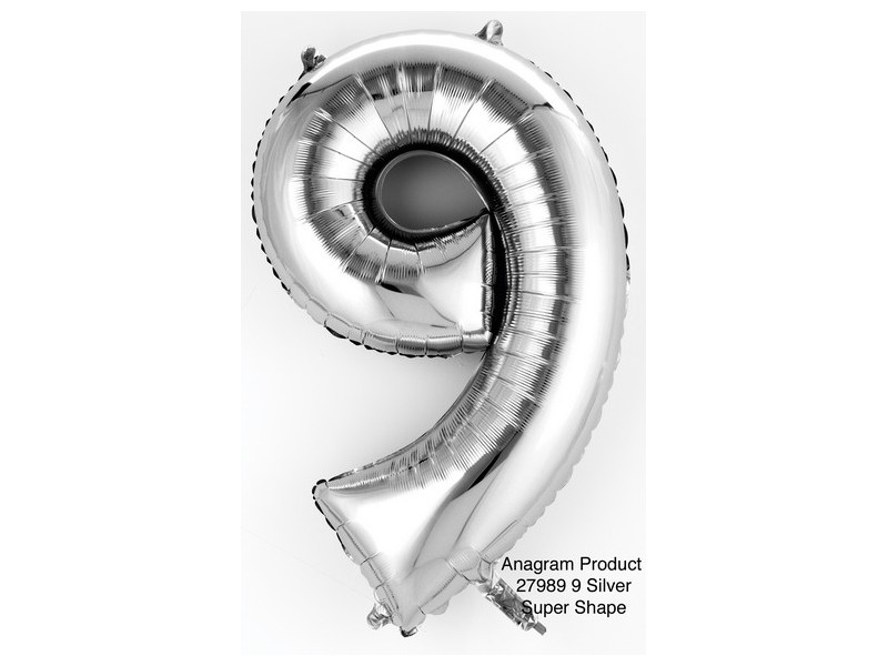 NUMERO MYLAR MEDIO SILVER 9 CM 40 1PZ - L'Officina delle feste