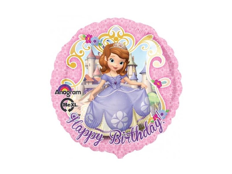 PALLONE MYLAR 18" 45CM SOFIA LA PRINCIPESSA HAPPY BDAY -