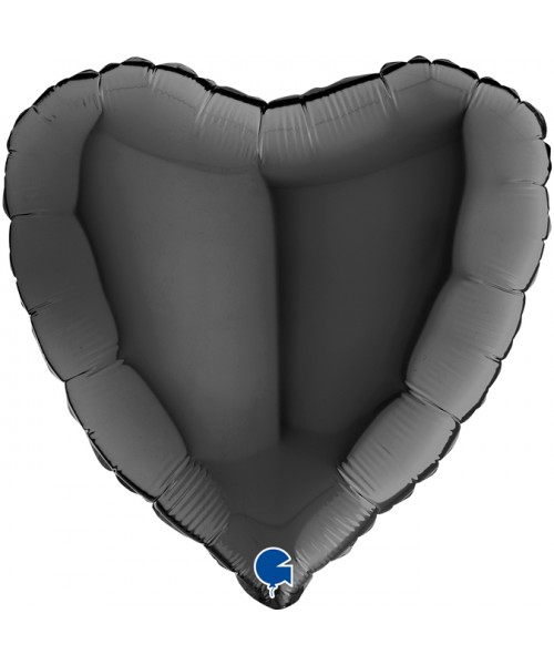 PALLONE CUORE MYLAR 18" NERO 45CM - L'Officina delle feste