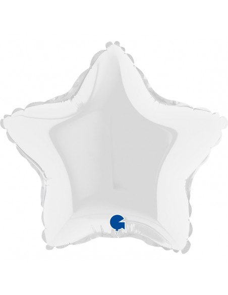 PALLONE FOIL DECO STELLA 9" BIANCO - L'Officina delle feste