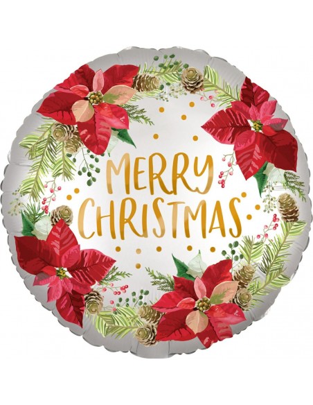 PALLONE MYLAR 18" MERRY CHRISTMAS STELLA NATALE CM. 45 -