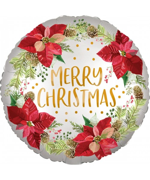 PALLONE MYLAR 18" MERRY CHRISTMAS STELLA NATALE CM. 45 -
