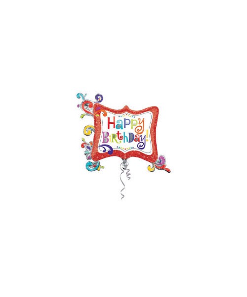 PALLONE MYLAR HAPPY BDAY FRAME 86X73CM - L'Officina delle feste
