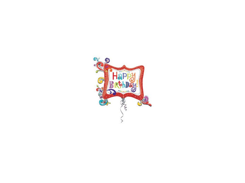 PALLONE MYLAR HAPPY BDAY FRAME 86X73CM - L'Officina delle feste