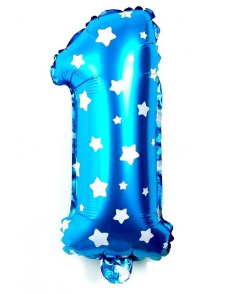 PALLONE MYLAR MEGA N. 1 AZZURRO STELLE 1MT - L'Officina delle