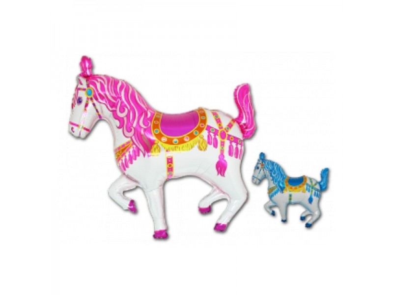 PALLONE MYLAR 36" CAVALLO DA CIRCO ROS/CEL. 70CM - L'Officina