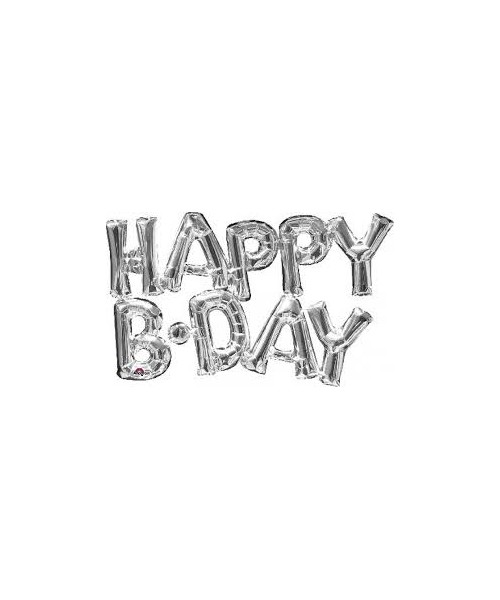 PALLONI MYLAR SCRITTA HAPPY B-DAY SILVER - L'Officina delle