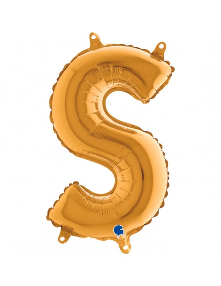 PALLONE MYLAR LETTERA " S " ORO 35CM - L'Officina delle feste