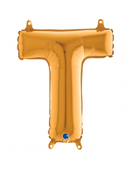 PALLONE MYLAR LETTERA " T " ORO CM. 35 - L'Officina delle feste